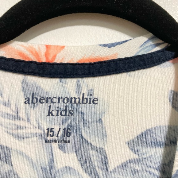ABERCROMBIE and FITCH Kids Floral Hawaiian T Shirt Youth Unisex 15 16 - Picture 7 of 10